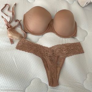 Victorias secret convertible nude bra/ pantry set